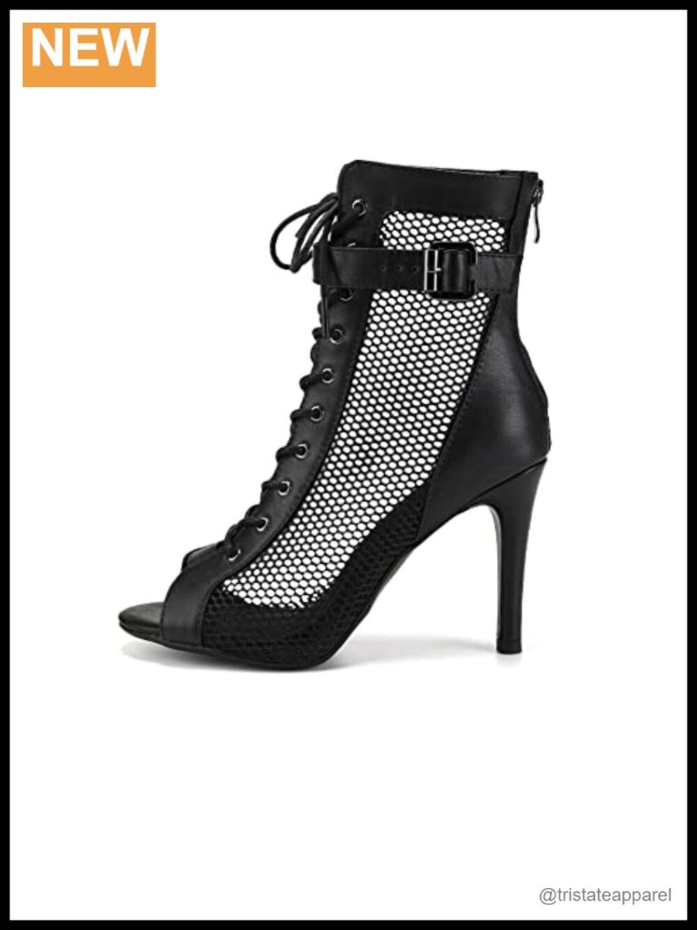 Women's Dance Boots Peep Toe Mesh Latin Ballroom Heels Stiletto PU